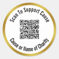 Calligraphy Monogram Charity Donation Card With QR Code in 