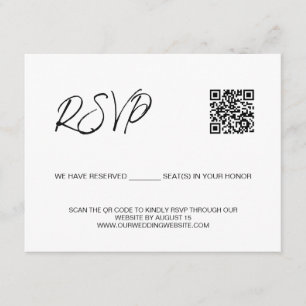 SCAN QR code wedding website Reserved seats Enclosure Card