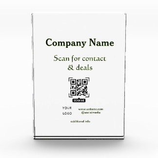 scan QR for contact & deals business name website Acrylic Award