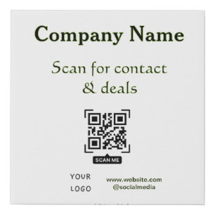 scan QR for contact & deals business name website Faux Canvas Print