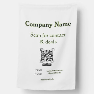 scan QR for contact & deals business name website House Flag