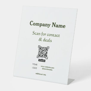 scan QR for contact & deals business name website Pedestal Sign