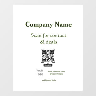 scan QR for contact & deals business name website Wall Decal