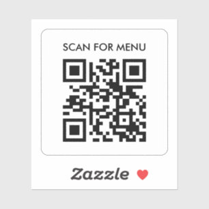 Scan QR for Menu Restaurant Table Vinyl Sticker