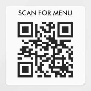 Scan QR for Menu Restaurant Waterproof Table Labels