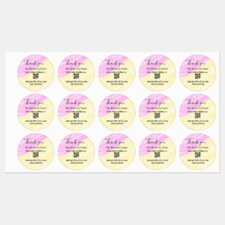 Scan QR to follow us thank you discount code pink  Labels