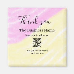 Scan QR to follow us thank you discount code pink Magnet