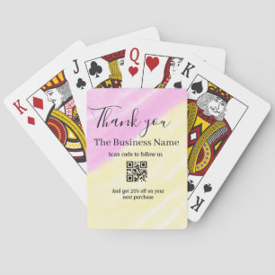 Scan QR to follow us thank you discount code pink  Poker Cards