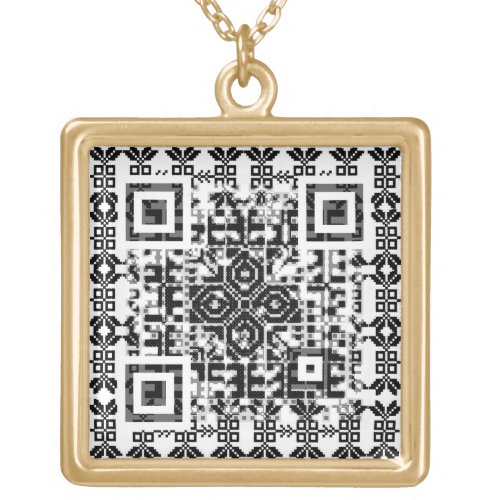 Scan the QR code and follow your heart Sterling Gold Plated Necklace