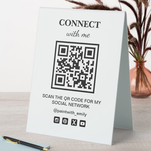 Scan The QR Code For My Social Wifi Network Table Tent (In SItu (Table))