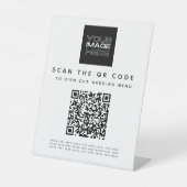 Scan The Qr Code Wedding Menu Pedestal Sign | Zazzle