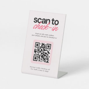 Scan to Check in Business Tabletop Sign