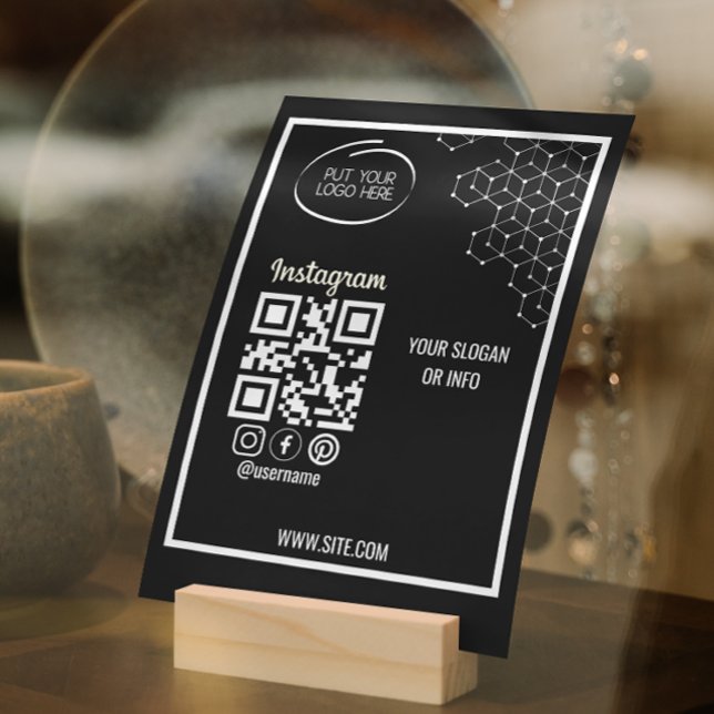 Scan To Connect Black Small Business Social Media Holder (Scan To Connect Black Small Business Social Media Holder)