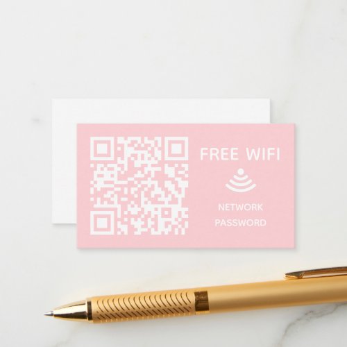 Scan to connect Free Wifi Business qr code sign in Enclosure Card