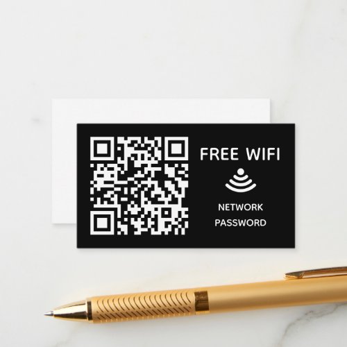 Scan to connect Free Wifi Business qr code sign in Enclosure Card