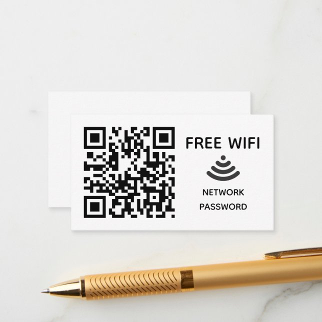 Scan to connect Free Wifi Business qr code sign in Enclosure Card (Front/Back In Situ)