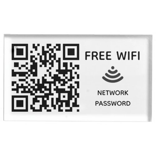 Scan to connect Free Wifi Business qr code sign in Place Card Holder