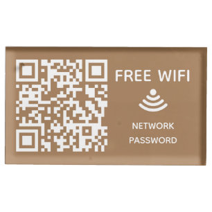 Scan to connect Free Wifi Business qr code sign in Place Card Holder