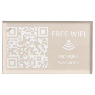 Scan to connect Free Wifi Business qr code sign in Place Card Holder