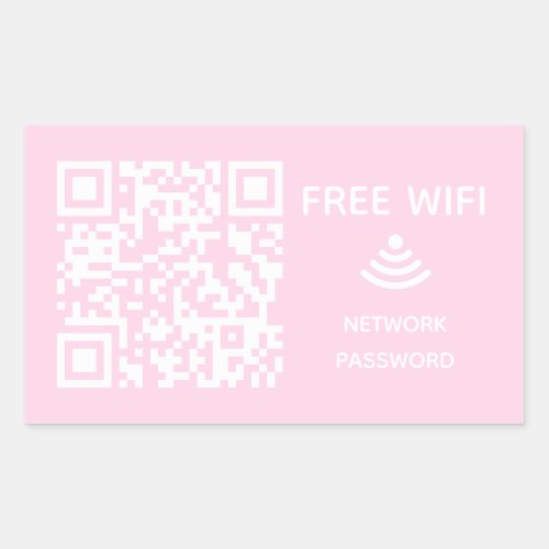 Scan to connect Free Wifi Business qr code sign in Rectangular Sticker