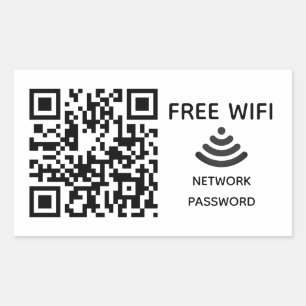 Scan to connect Free Wifi Business qr code sign in Rectangular Sticker