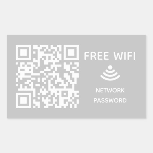 Scan to connect Free Wifi Business qr code sign in Rectangular Sticker