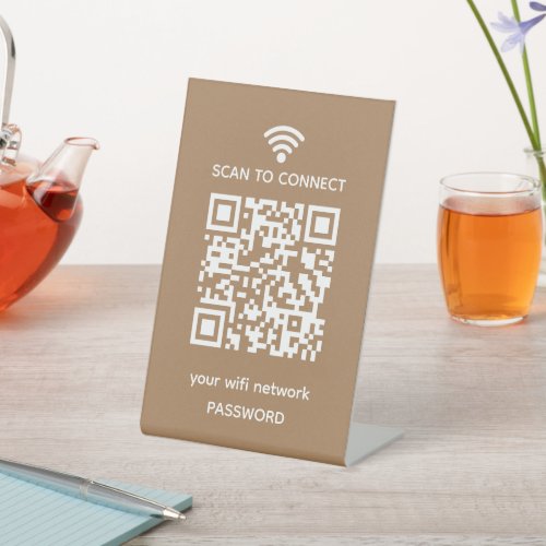 Scan to connect Guest Wifi Network qr code Pedestal Sign