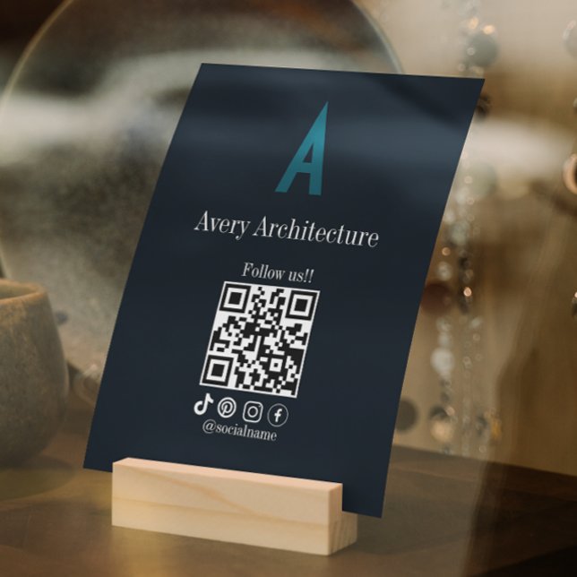 Scan To Connect Qr Code Dark Blue Small Business Holder (Scan To Connect Qr Code Dark Blue Small Business Holder)