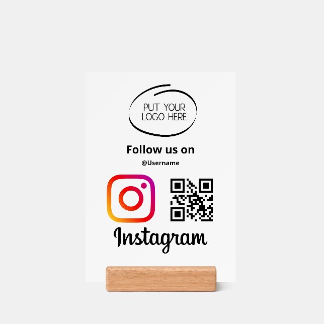 Scan To Connect Qr Code Small Business Instagram Holder | Zazzle