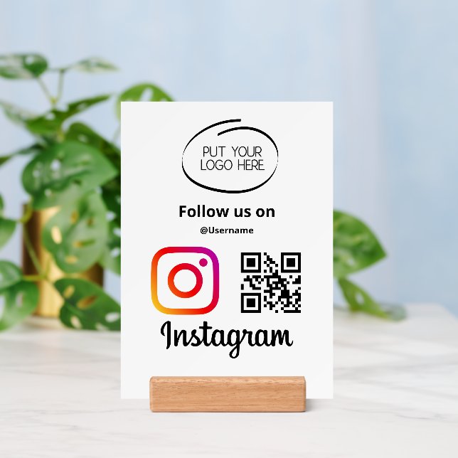 Scan To Connect Qr Code Small Business Instagram Holder | Zazzle