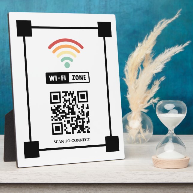 Scan To Connect QR Code WifiZone Plaque (Side)