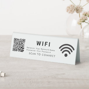 Scan to Connect WiFi 6x2 Table Sign with QR Code