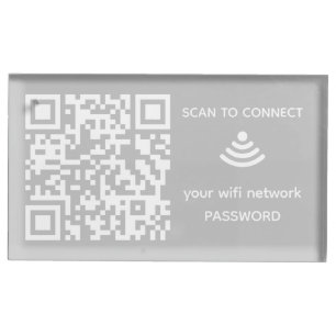 Scan to connect Wifi Business qr code sign in Place Card Holder