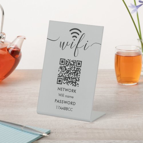 Scan to Connect Wifi Network QR Code Minimalist Pedestal Sign