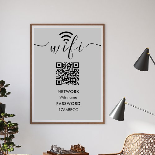 Scan to Connect Wifi Network QR Code Minimalist Poster