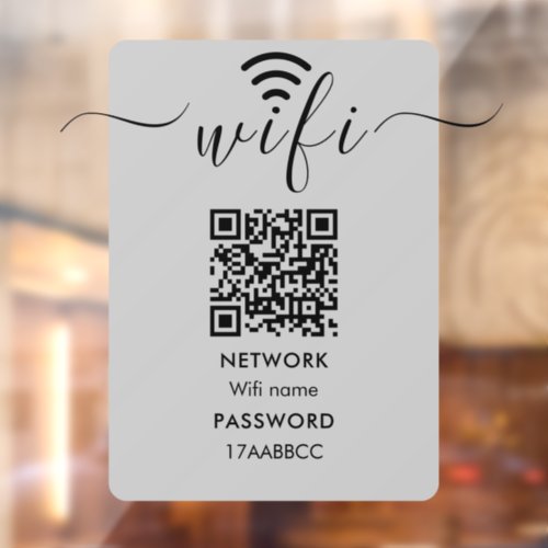 Scan to Connect Wifi Network QR Code Minimalist Wi Window Cling