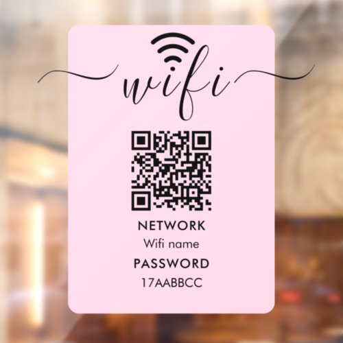 Scan to Connect Wifi Network QR Code Minimalist Window Cling