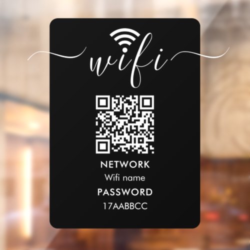 Scan to Connect Wifi Network QR Code Minimalist Window Cling