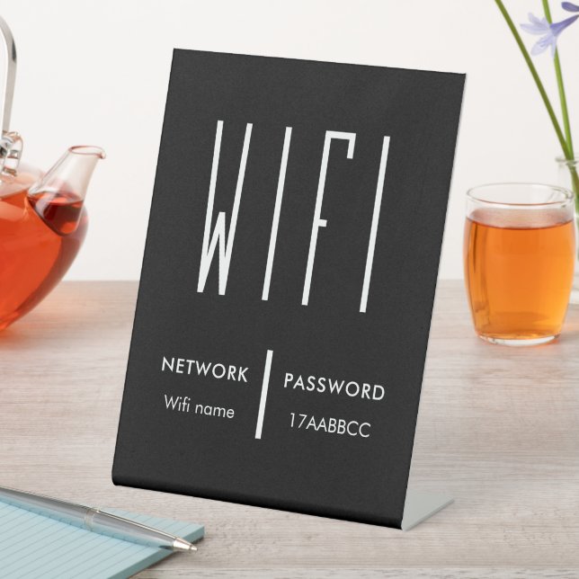 Scan to Connect Wifi Network QR Code Wifi Password Pedestal Sign (In SItu)