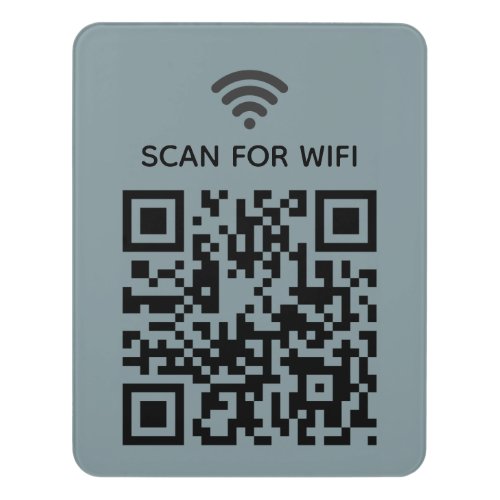 Scan to connect Wifi QR Code Minimal Dusty blue Door Sign