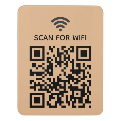 Scan to connect Wifi QR Code Minimal Gold Door Sign