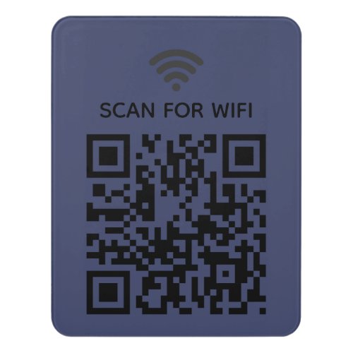 Scan to connect Wifi QR Code Minimal Navy Blue Door Sign