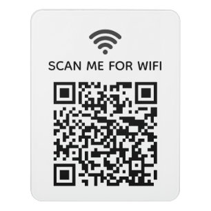 Scan to connect Wifi QR Code Minimal Simple  Door Sign