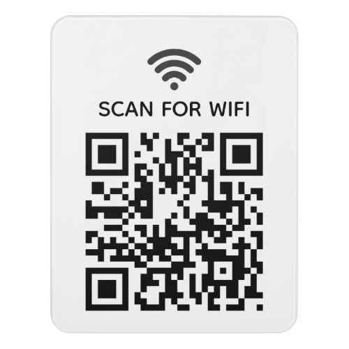 Scan to connect Wifi QR Code Minimal Simple  Door Sign