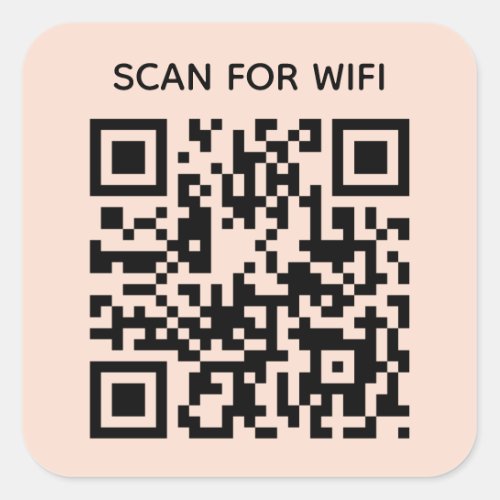 Scan to connect Wifi QR Code Modern Blush Pink Square Sticker