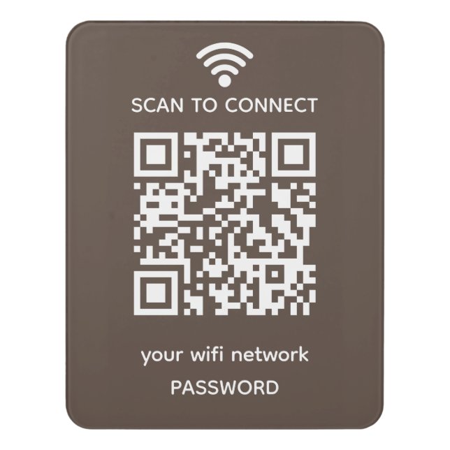 Scan to connect Wifi qr code real estate door sign (Contemporary Vert)