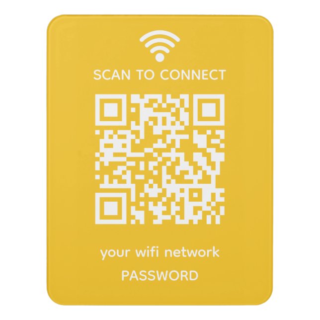 Scan to connect Wifi qr code real estate door sign (Contemporary Vert)