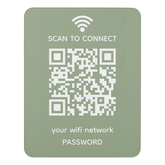 Scan to connect Wifi qr code real estate door sign (Contemporary Vert)