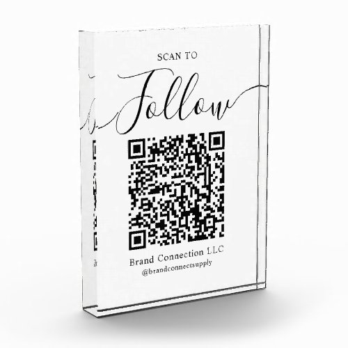 Scan to Follow QR Code Business Company Name Photo Block