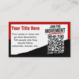 Scan to Join Movement QR Code Design Template Business Card